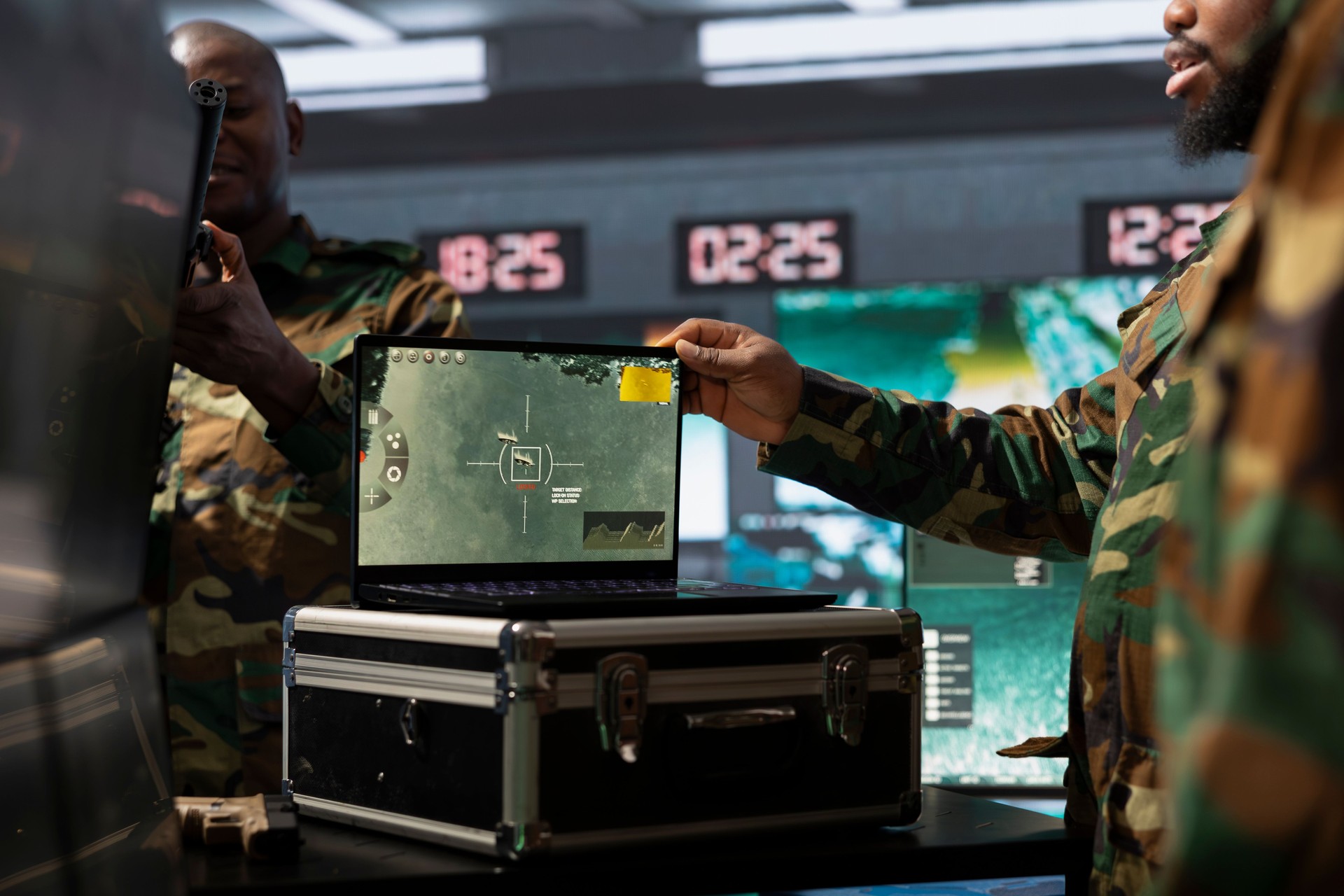Army expert uses satellite technology on notebook