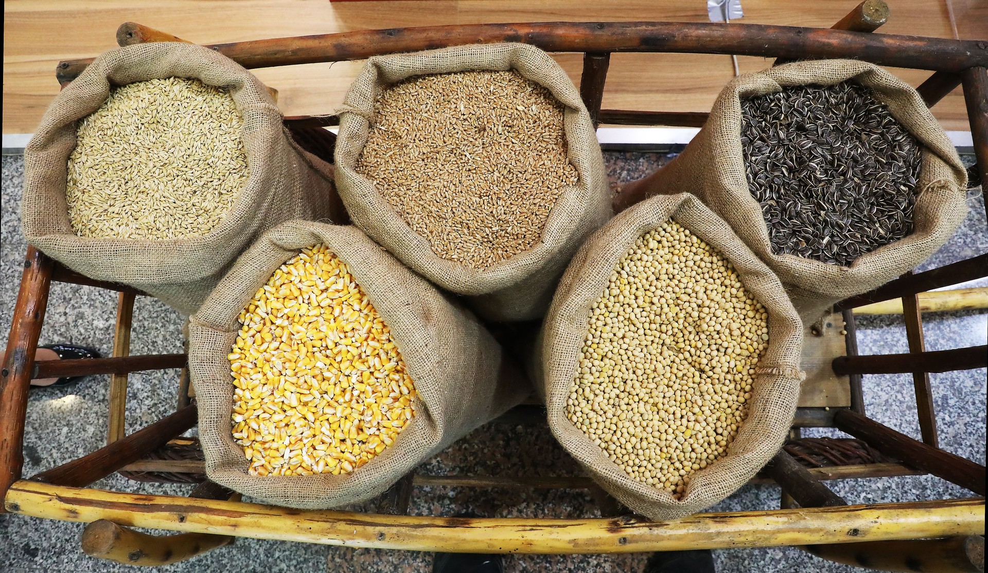 Bags with cereal grains